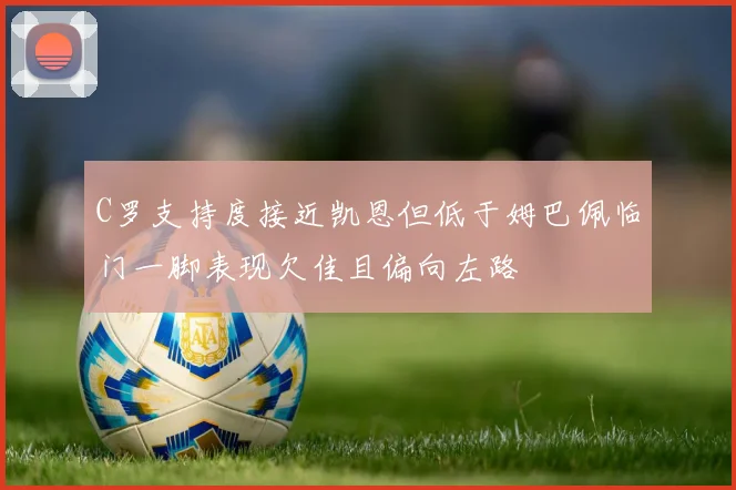 C罗支持度接近凯恩但低于姆巴佩临门一脚表现欠佳且偏向左路